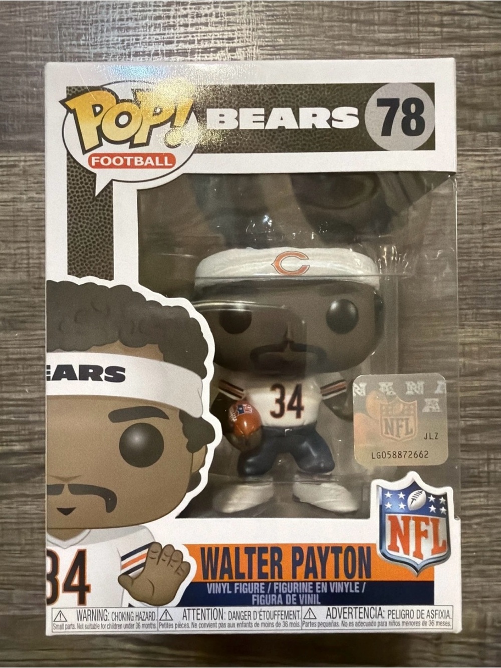 Funko Pop! NFL Chicago Bears Walter Payton Away Jersey Vinyl Figure #78
